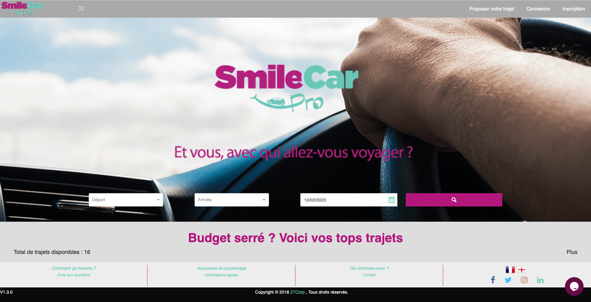 Capture de la version de Smile Car Pro
